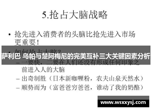 萨利巴 乌帕与楚阿梅尼的完美互补三大关键因素分析